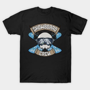 Snowboarding crew Jolly Roger pirate flag T-Shirt